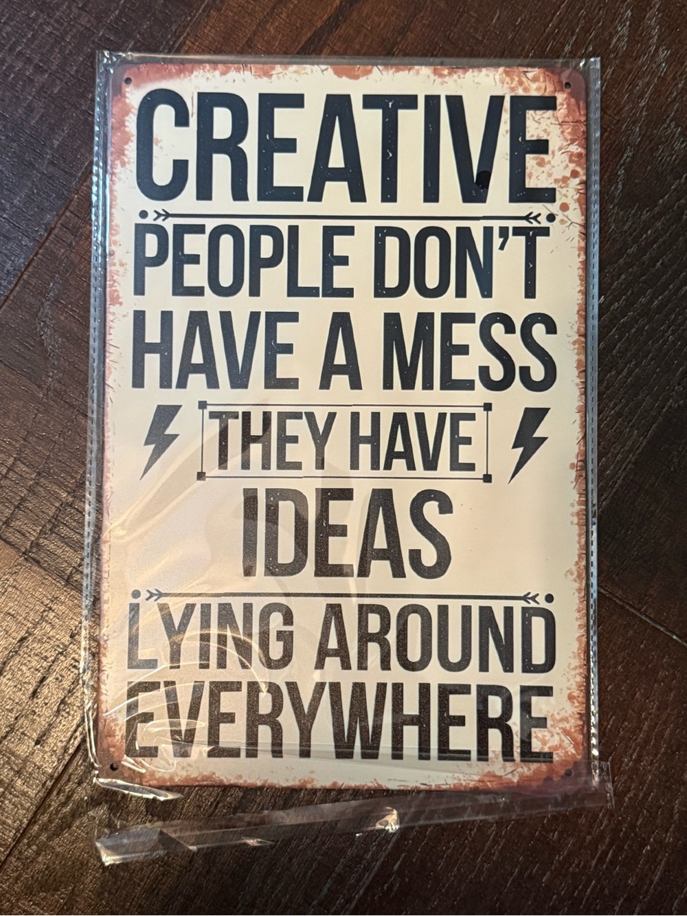 Retro Vintage Style Wall Sign Inspirational 'Creative People' Wall Sign -